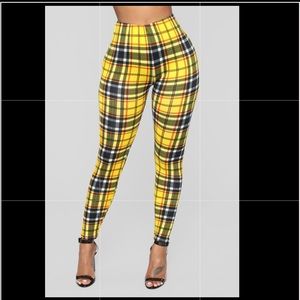 Plaid tights (Yellow)